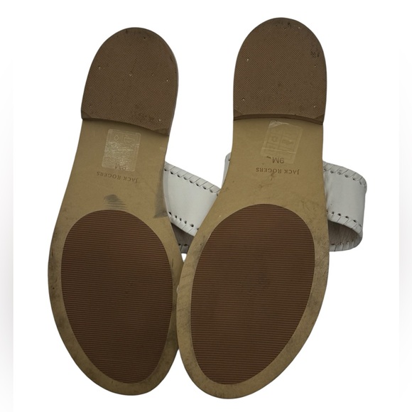 Jack Rogers Floral Cutwork Double Strap Sandals Flat Leather Palm Beach Style 9M - Picture 5 of 6